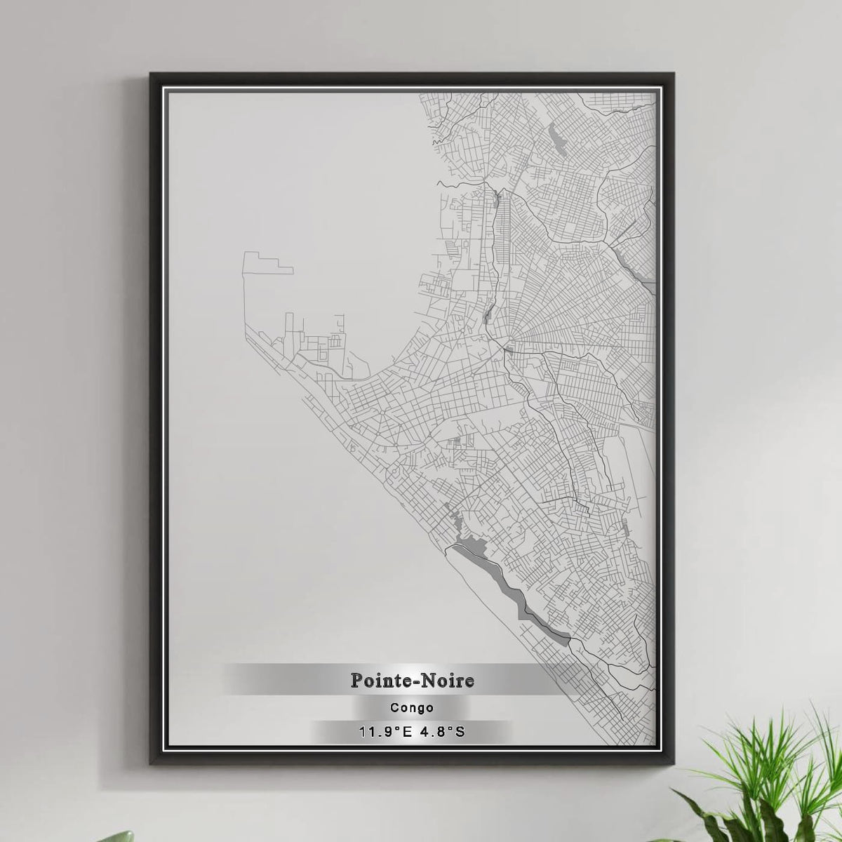 ROAD MAP OF POINTE NOIRE, CONGO BY MAPBAKES