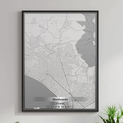 ROAD MAP OF MALDONADO, URUGUAY BY MAPBAKES
