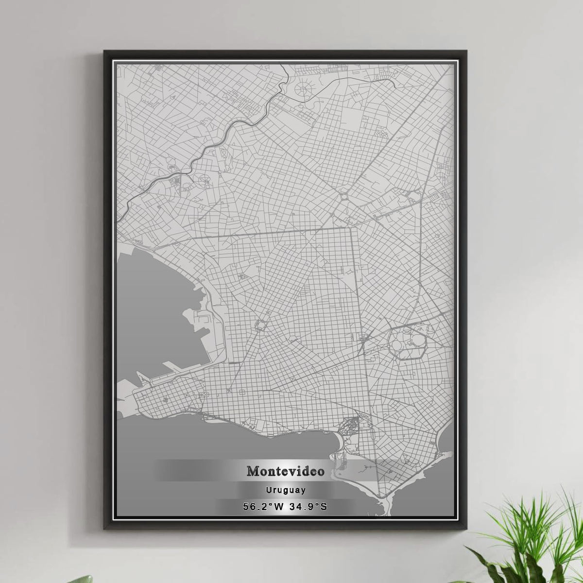 ROAD MAP OF MONTEVIDEO, URUGUAY BY MAPBAKES