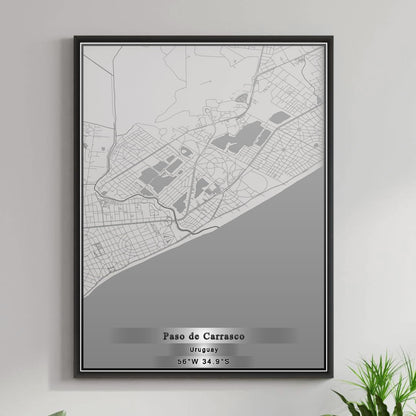 ROAD MAP OF PASO DE CARRASCO, URUGUAY BY MAPBAKES