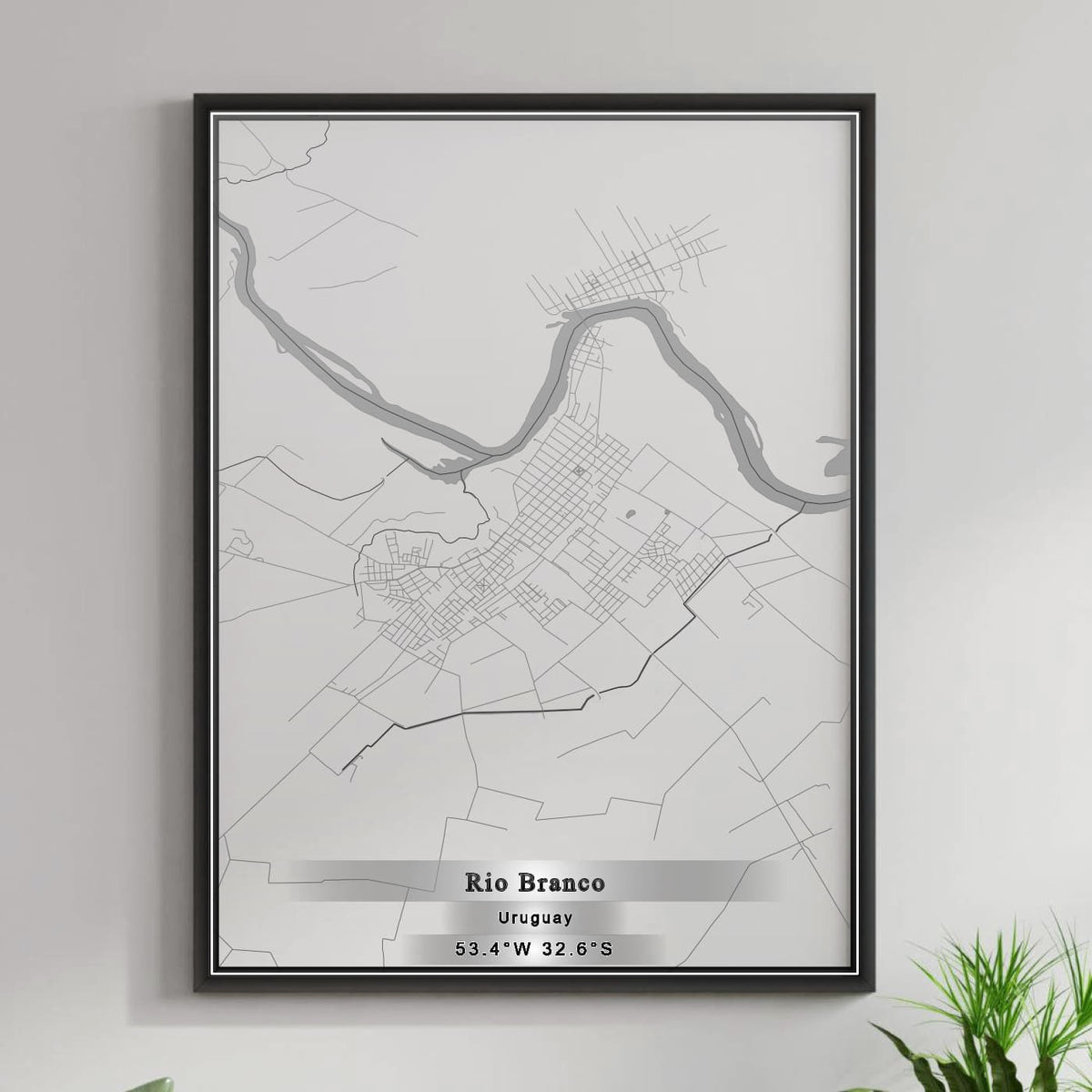 ROAD MAP OF RIO BRANCO, URUGUAY BY MAPBAKES