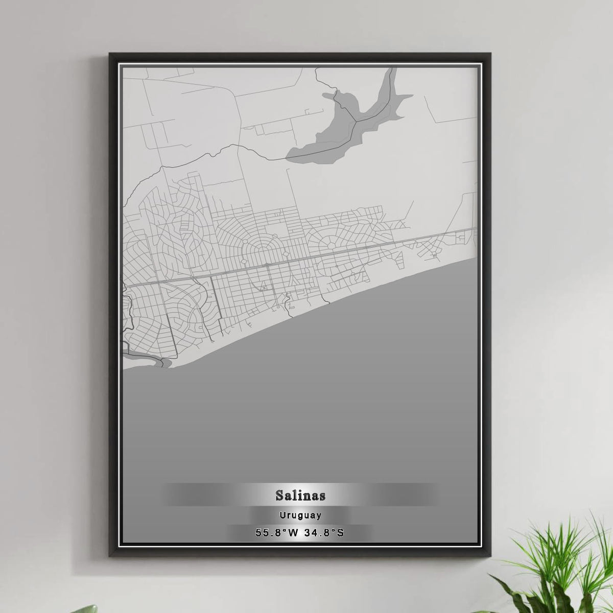 ROAD MAP OF SALINAS, URUGUAY BY MAPBAKES
