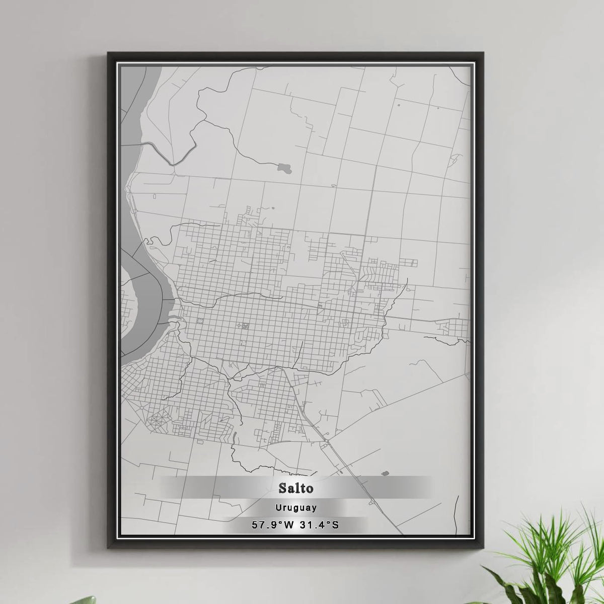 ROAD MAP OF SALTO, URUGUAY BY MAPBAKES