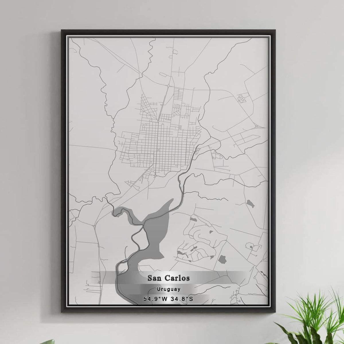 ROAD MAP OF SAN CARLOS, URUGUAY BY MAPBAKES