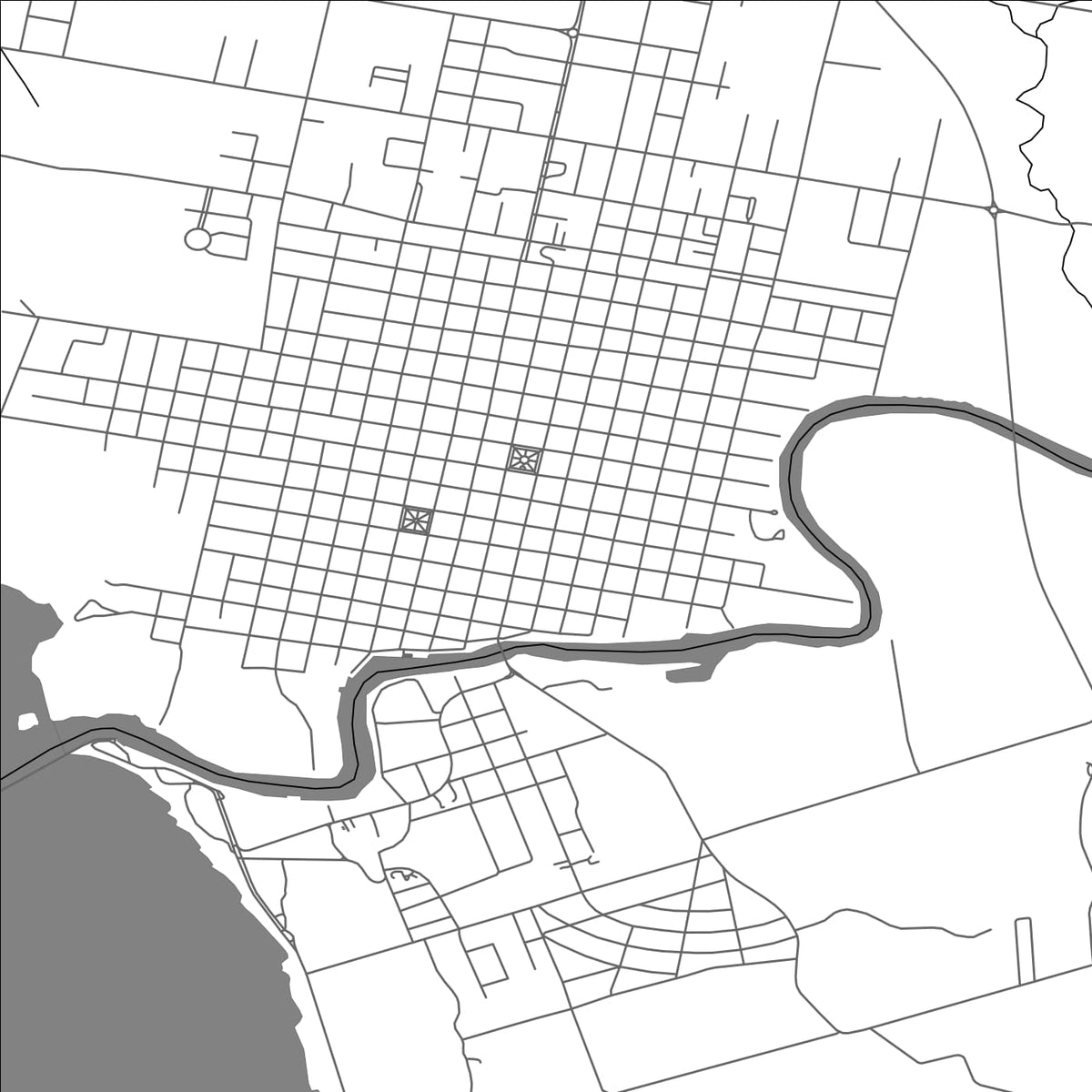 ROAD MAP OF CARMELO, URUGUAY BY MAPBAKES