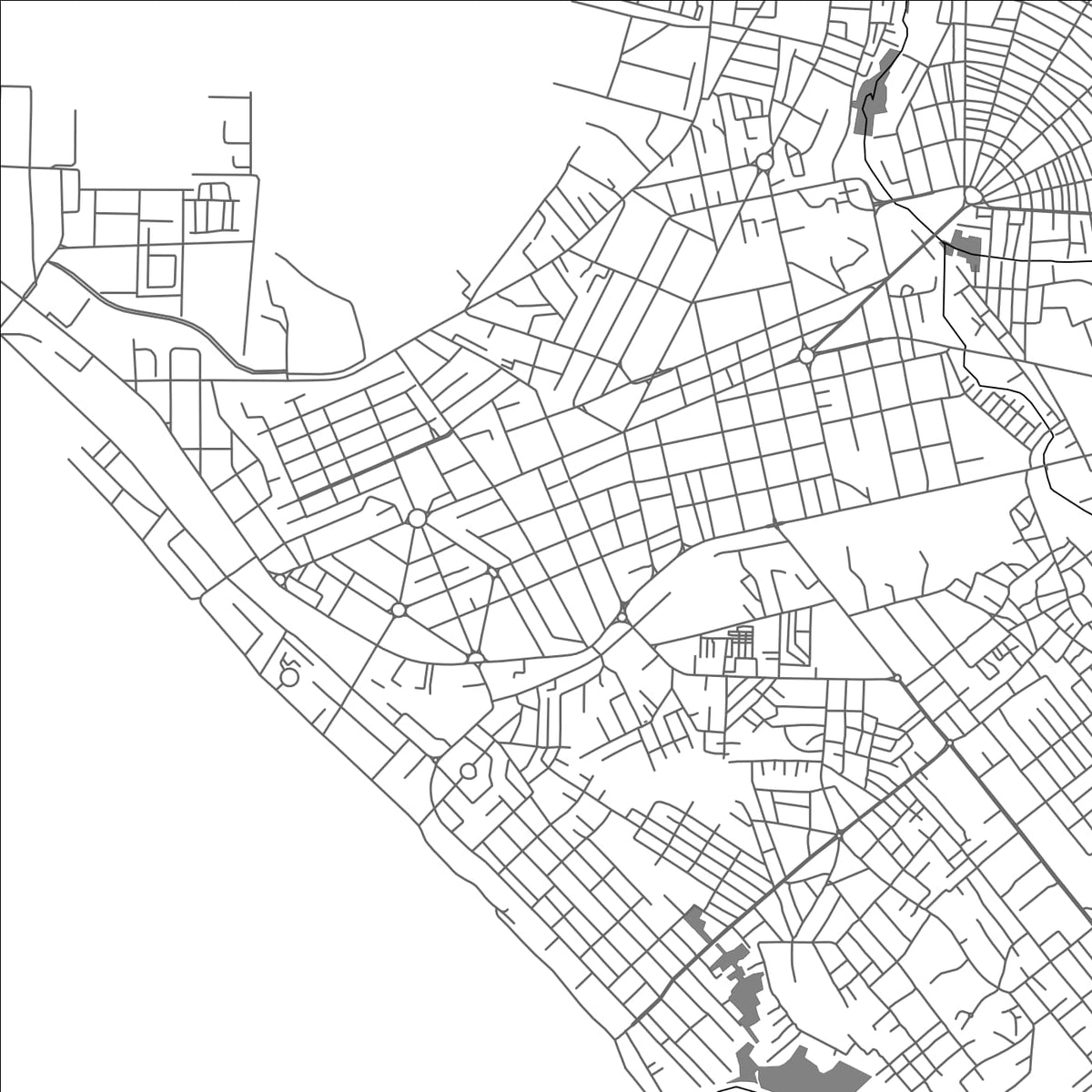 ROAD MAP OF POINTE NOIRE, CONGO BY MAPBAKES