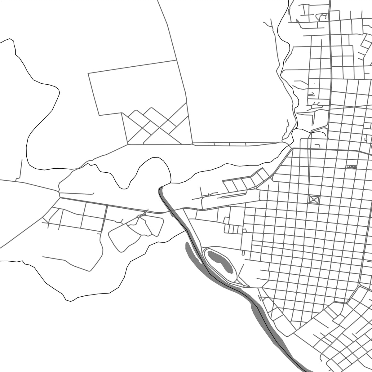 ROAD MAP OF MELO, URUGUAY BY MAPBAKES