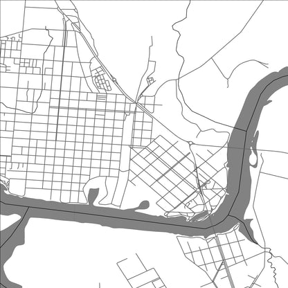 ROAD MAP OF PASO DE LOS TOROS, URUGUAY BY MAPBAKES