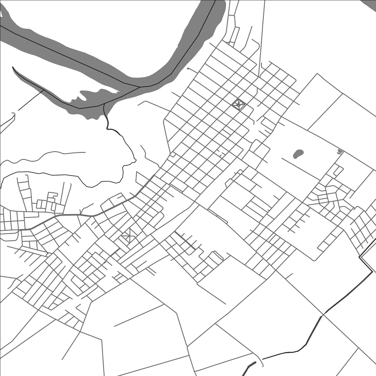 ROAD MAP OF RIO BRANCO, URUGUAY BY MAPBAKES
