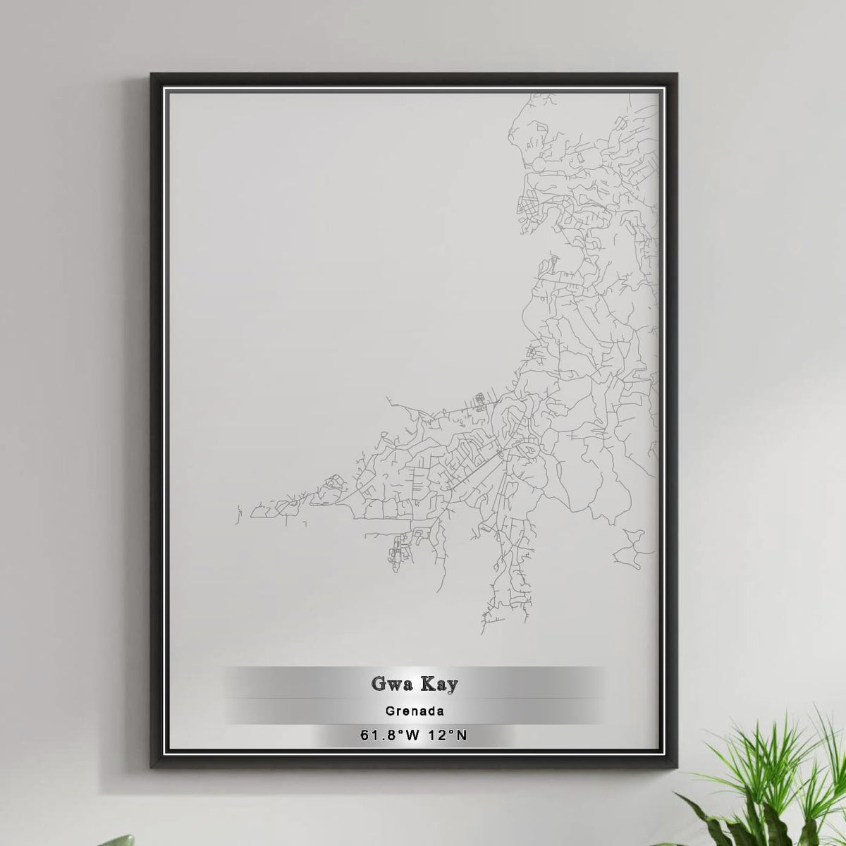 ROAD MAP OF GWA KAY, GRENADA BY MAPBAKES
