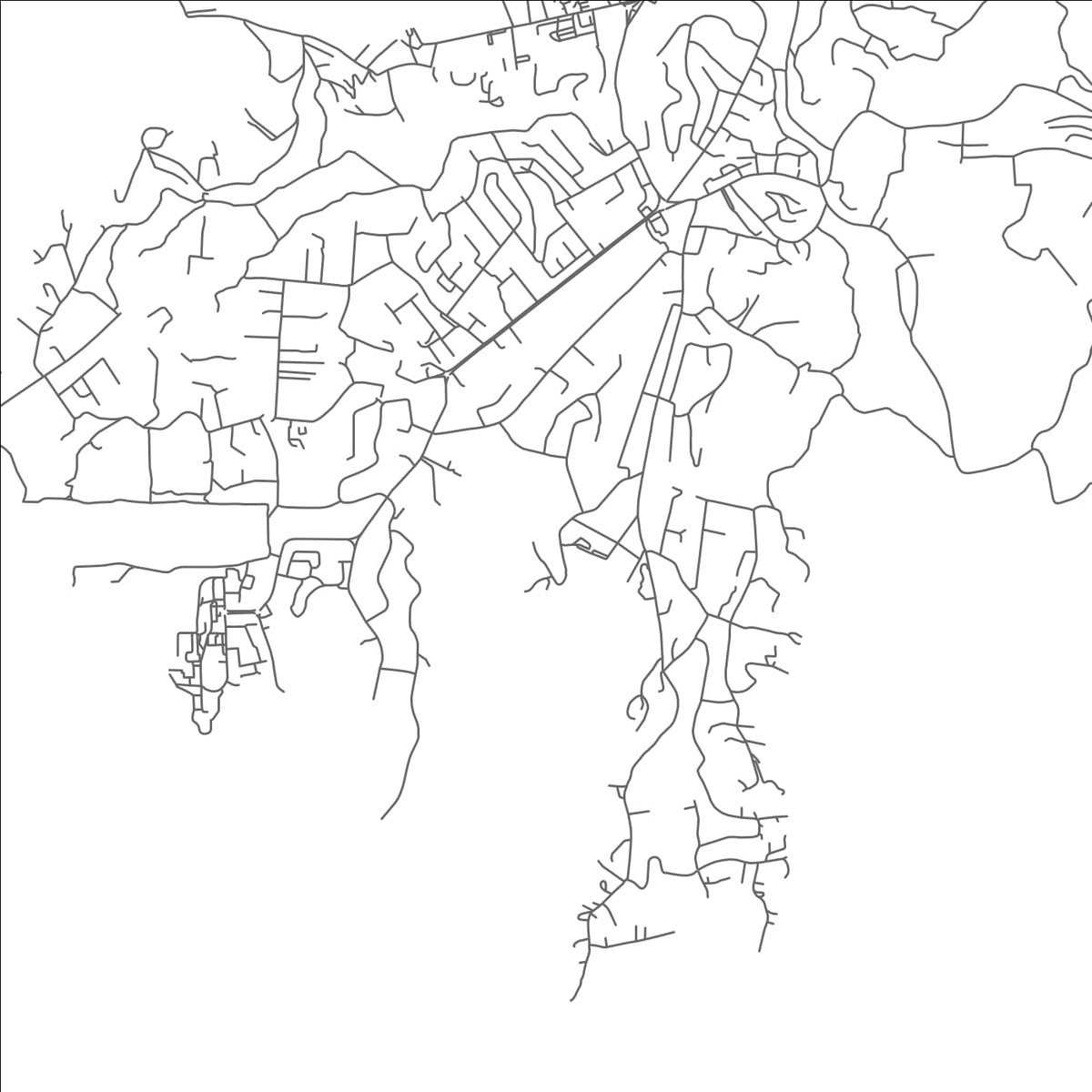 ROAD MAP OF AMBER BELAIR, GRENADA BY MAPBAKES