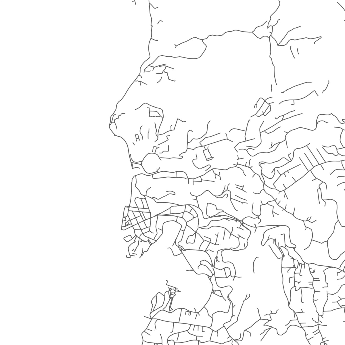 ROAD MAP OF GRETNA GREEN, GRENADA BY MAPBAKES