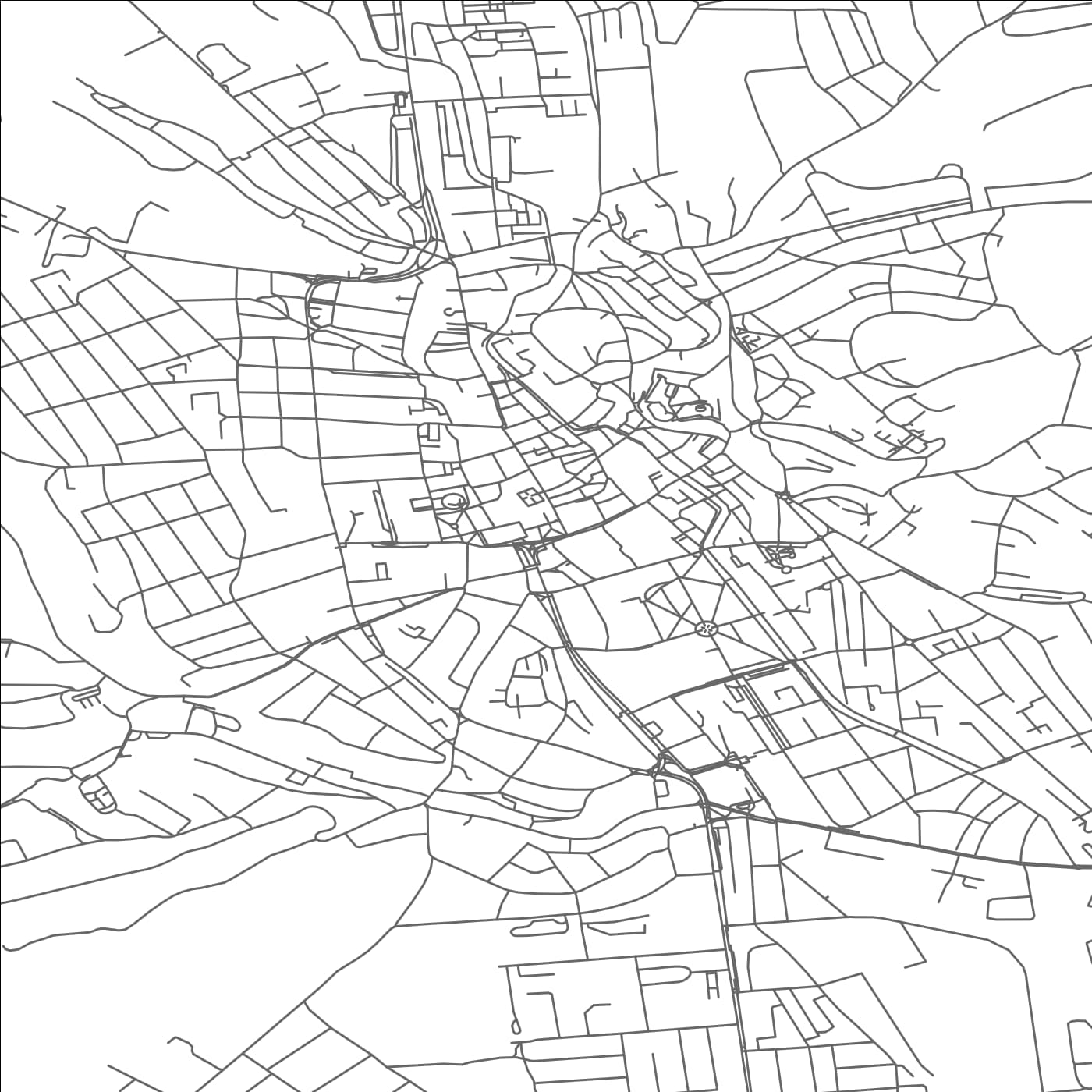 ROAD MAP OF EGER, HUNGARY BY MAPBAKES