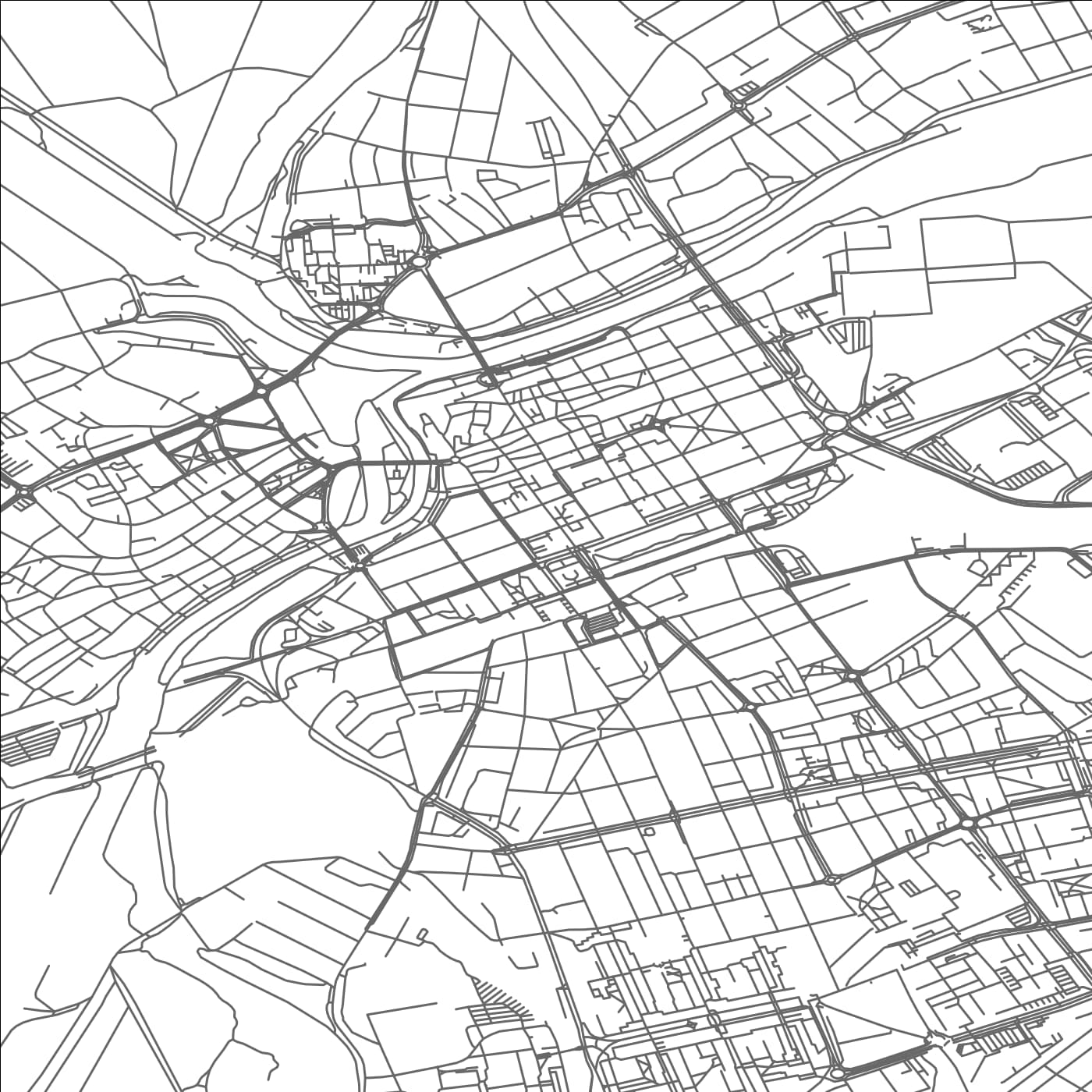 ROAD MAP OF GYOR, HUNGARY BY MAPBAKES