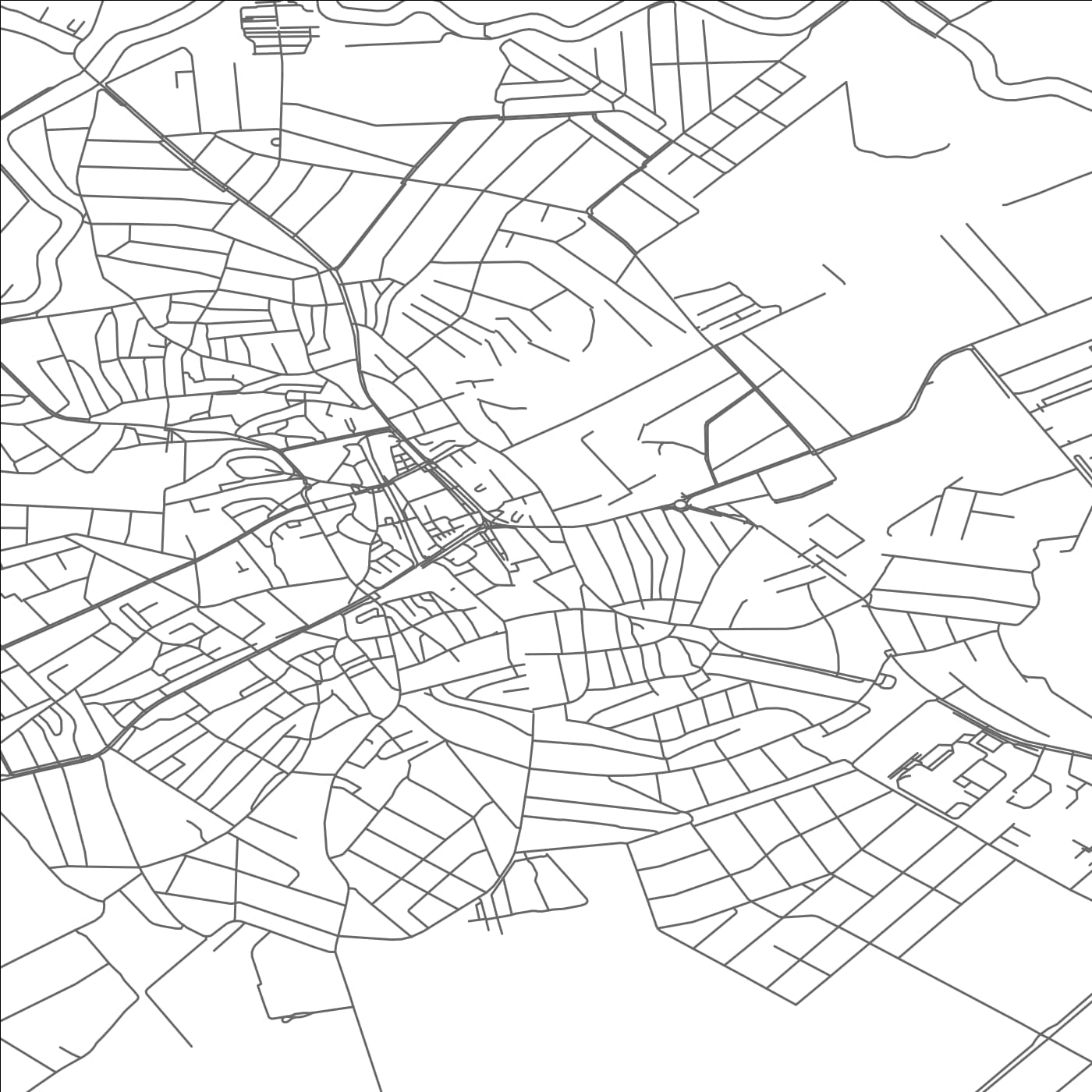 ROAD MAP OF JASZBERENY, HUNGARY BY MAPBAKES