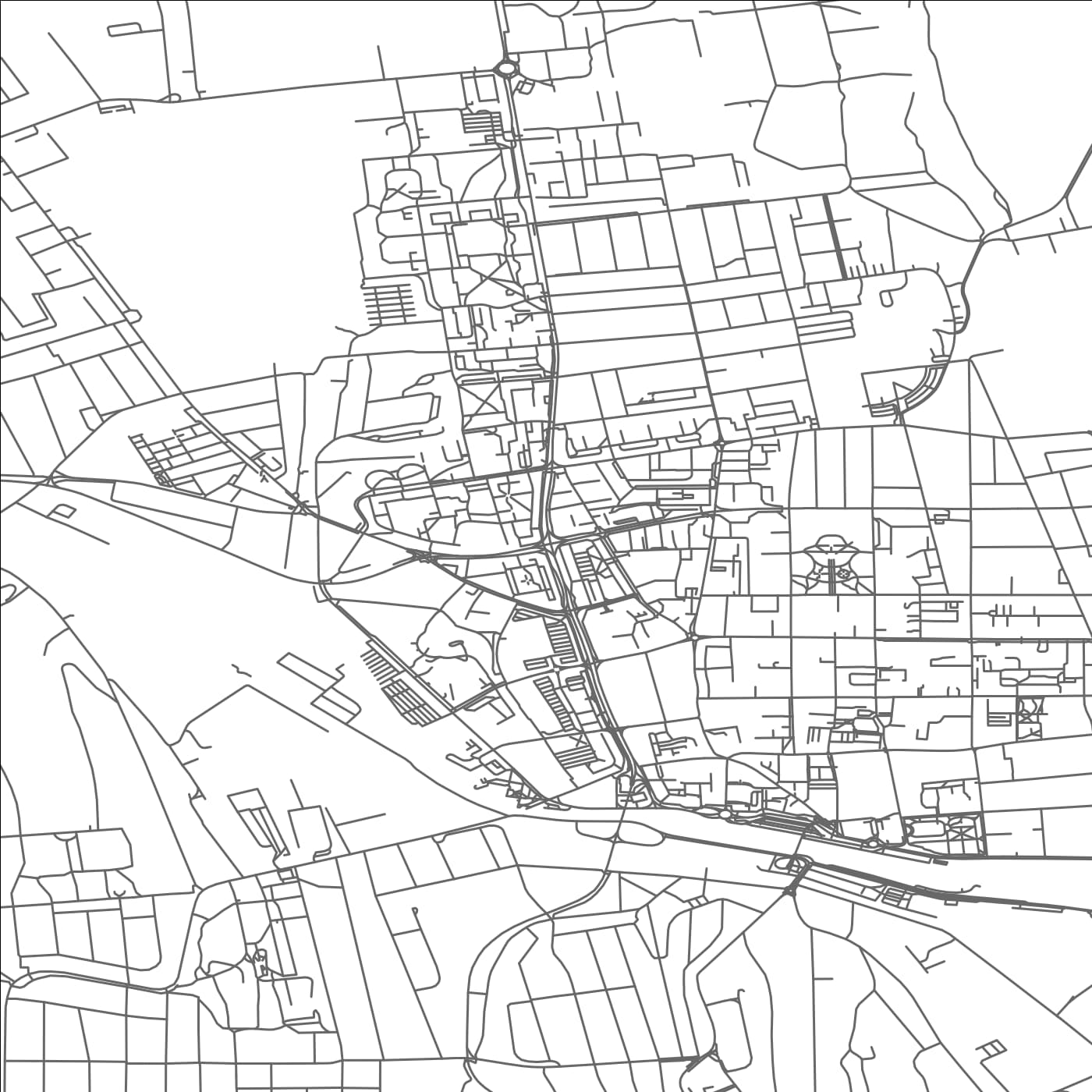 ROAD MAP OF KAPOSVAR, HUNGARY BY MAPBAKES