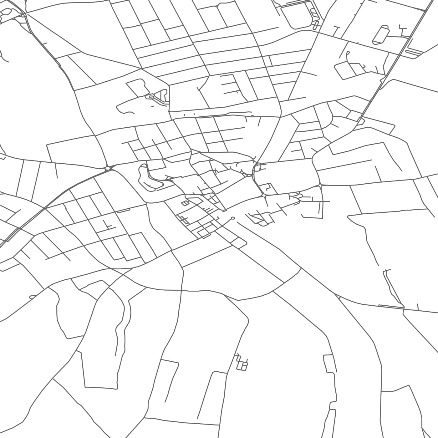 ROAD MAP OF NYIRBATOR, HUNGARY BY MAPBAKES