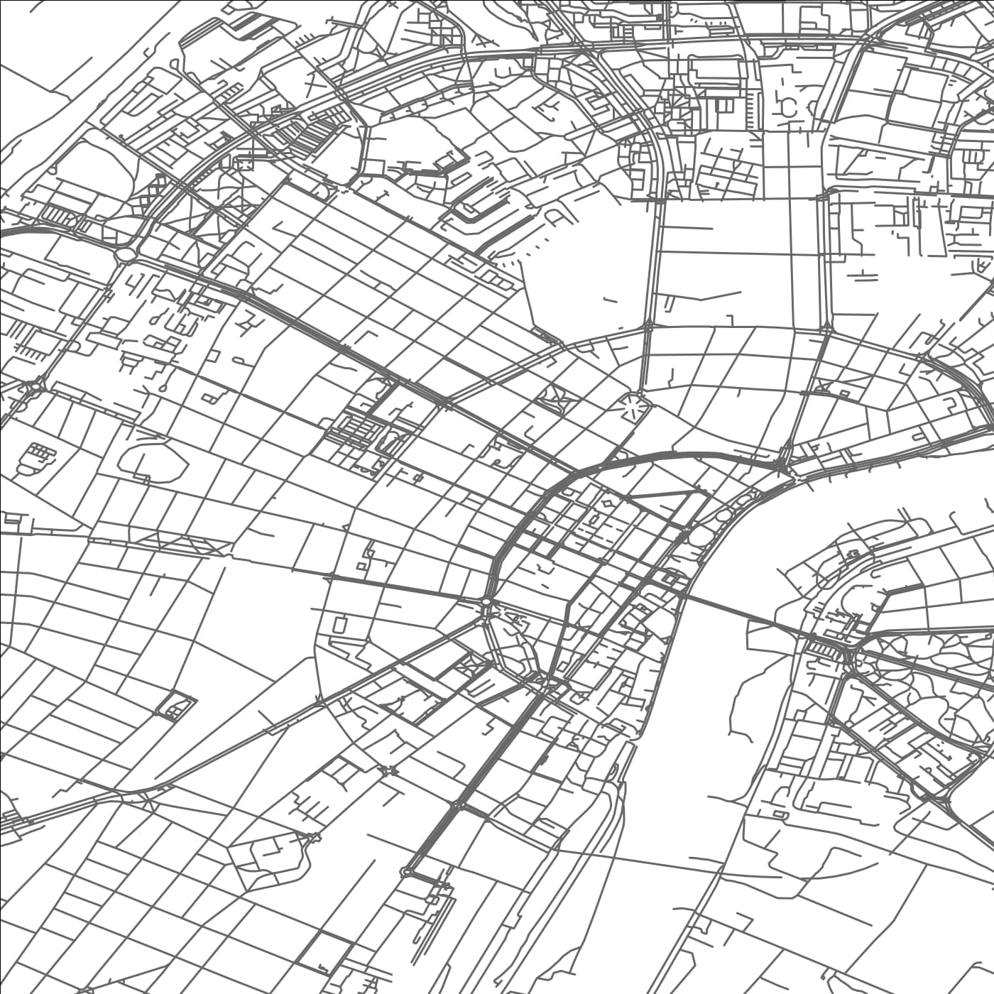 ROAD MAP OF SZEGED, HUNGARY BY MAPBAKES