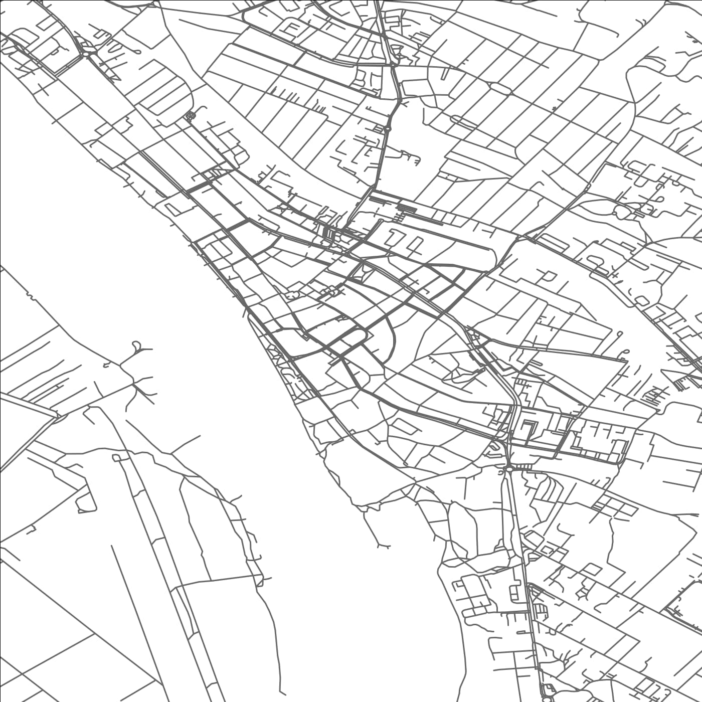 ROAD MAP OF VAC, HUNGARY BY MAPBAKES