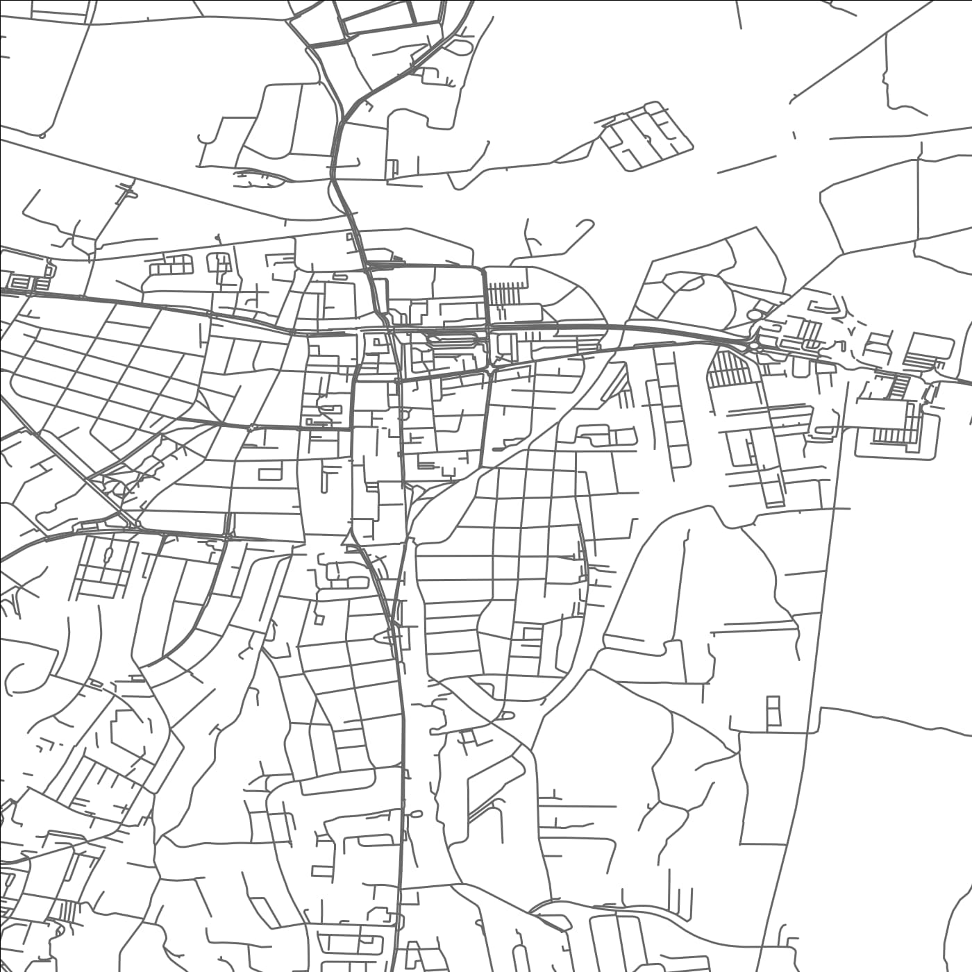 ROAD MAP OF ZALAEGERSZEG, HUNGARY BY MAPBAKES