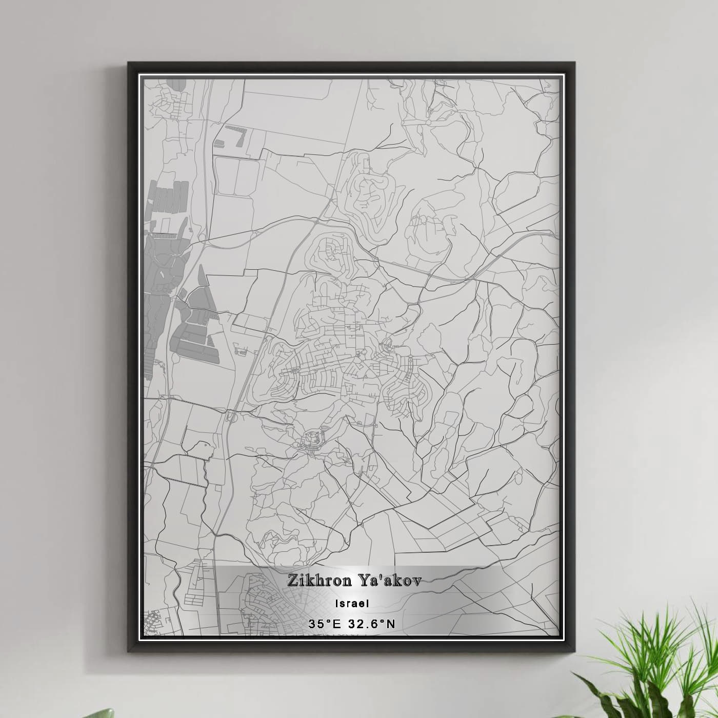 ROAD MAP OF ZIKHRON YA'AKOV, ISRAEL BY MAPBAKES