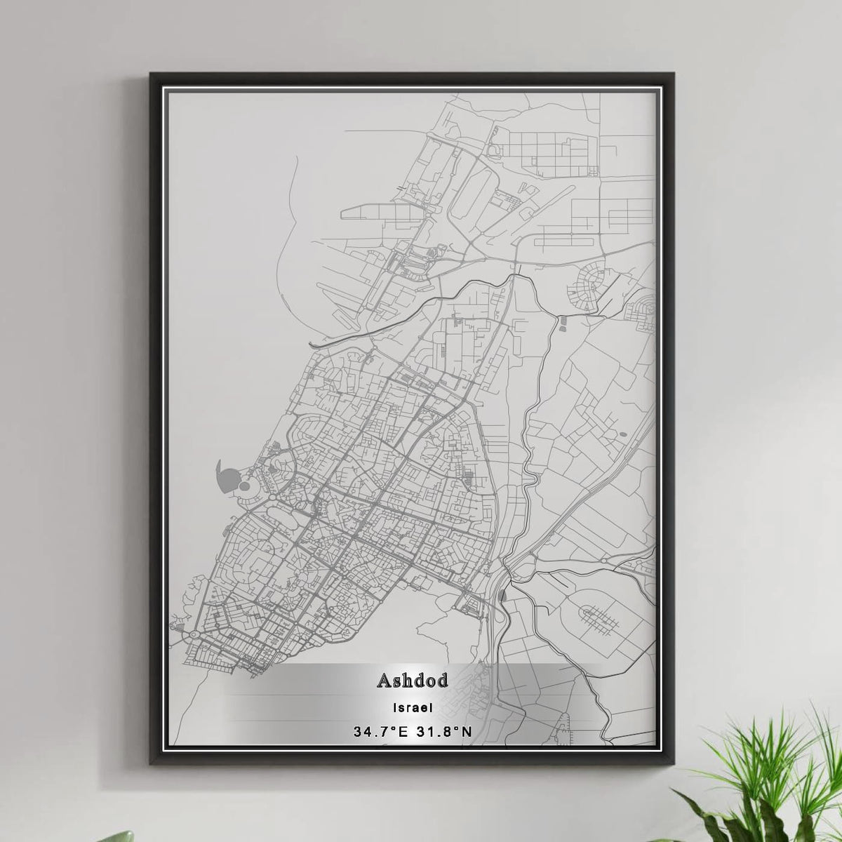 ROAD MAP OF ASHDOD, ISRAEL BY MAPBAKES