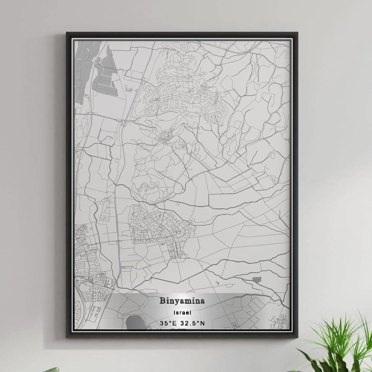 ROAD MAP OF BINYAMINA, ISRAEL BY MAPBAKES