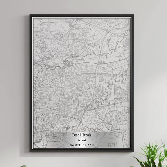 ROAD MAP OF BNEI BRAK, ISRAEL BY MAPBAKES