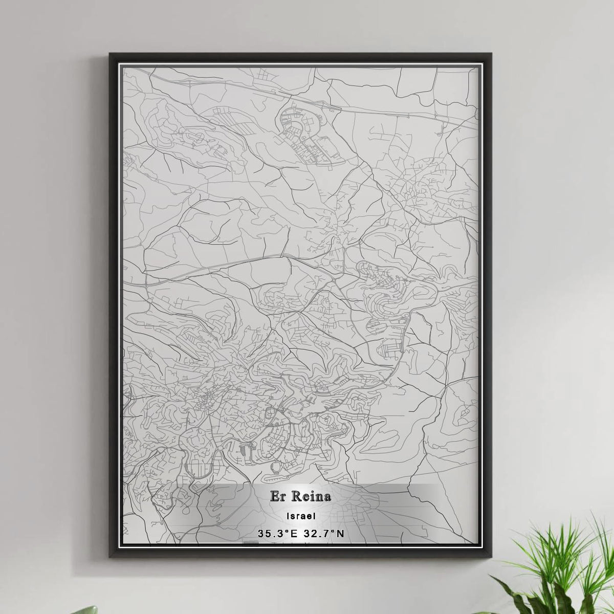 ROAD MAP OF ER REINA, ISRAEL BY MAPBAKES