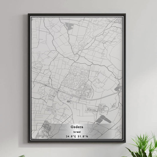 ROAD MAP OF GEDERA, ISRAEL BY MAPBAKES