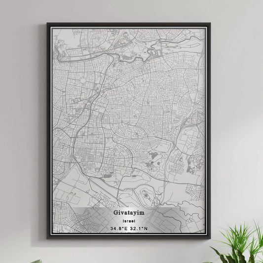 ROAD MAP OF GIVATAYIM, ISRAEL BY MAPBAKES