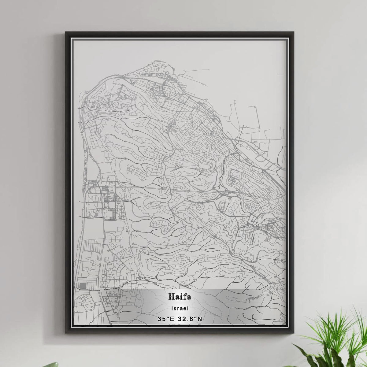 ROAD MAP OF HAIFA, ISRAEL BY MAPBAKES