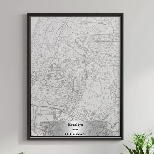 ROAD MAP OF HERZLIYA, ISRAEL BY MAPBAKES