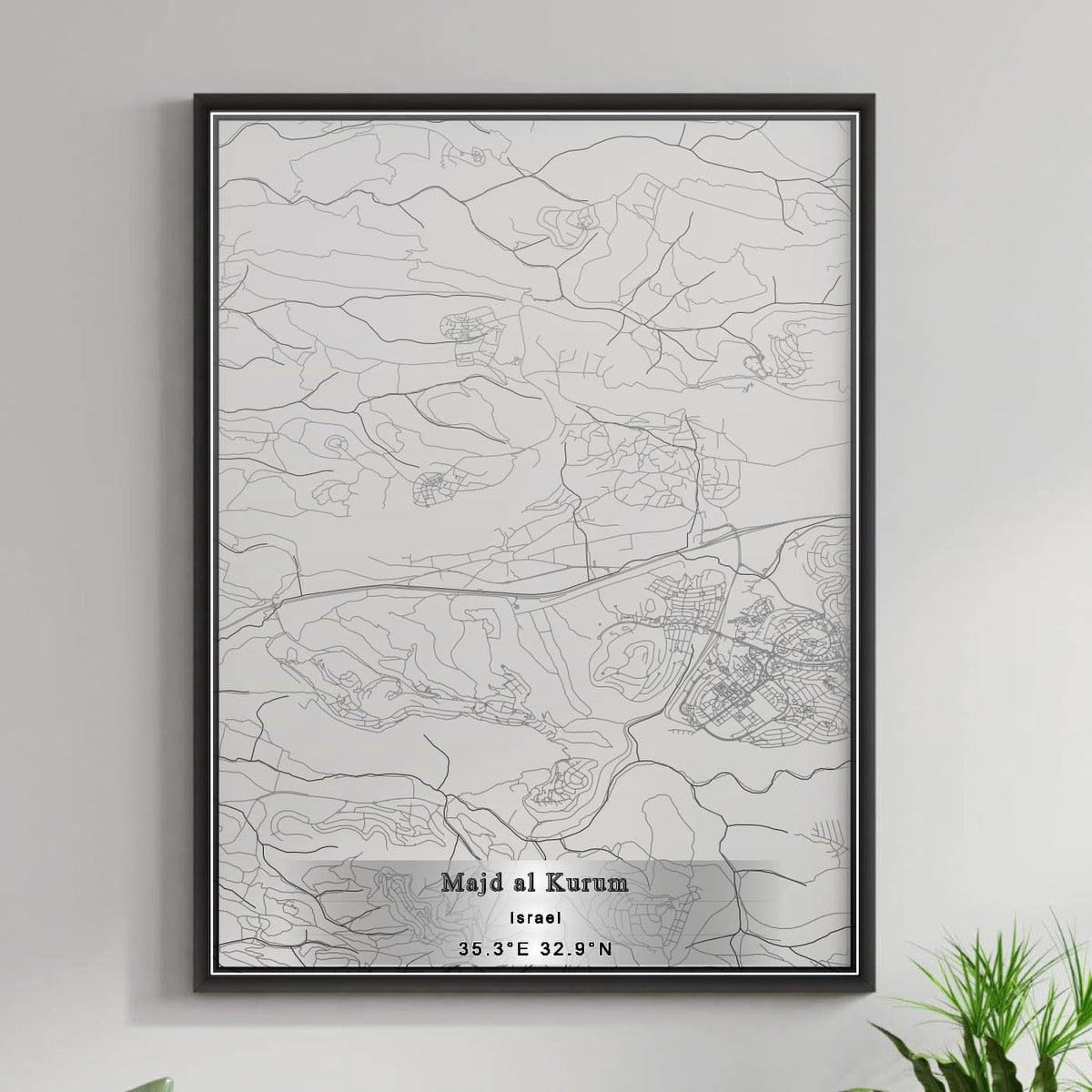 ROAD MAP OF MAJD EL KURUM, ISRAEL BY MAPBAKES