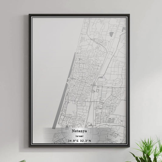 ROAD MAP OF NETANYA, ISRAEL BY MAPBAKES