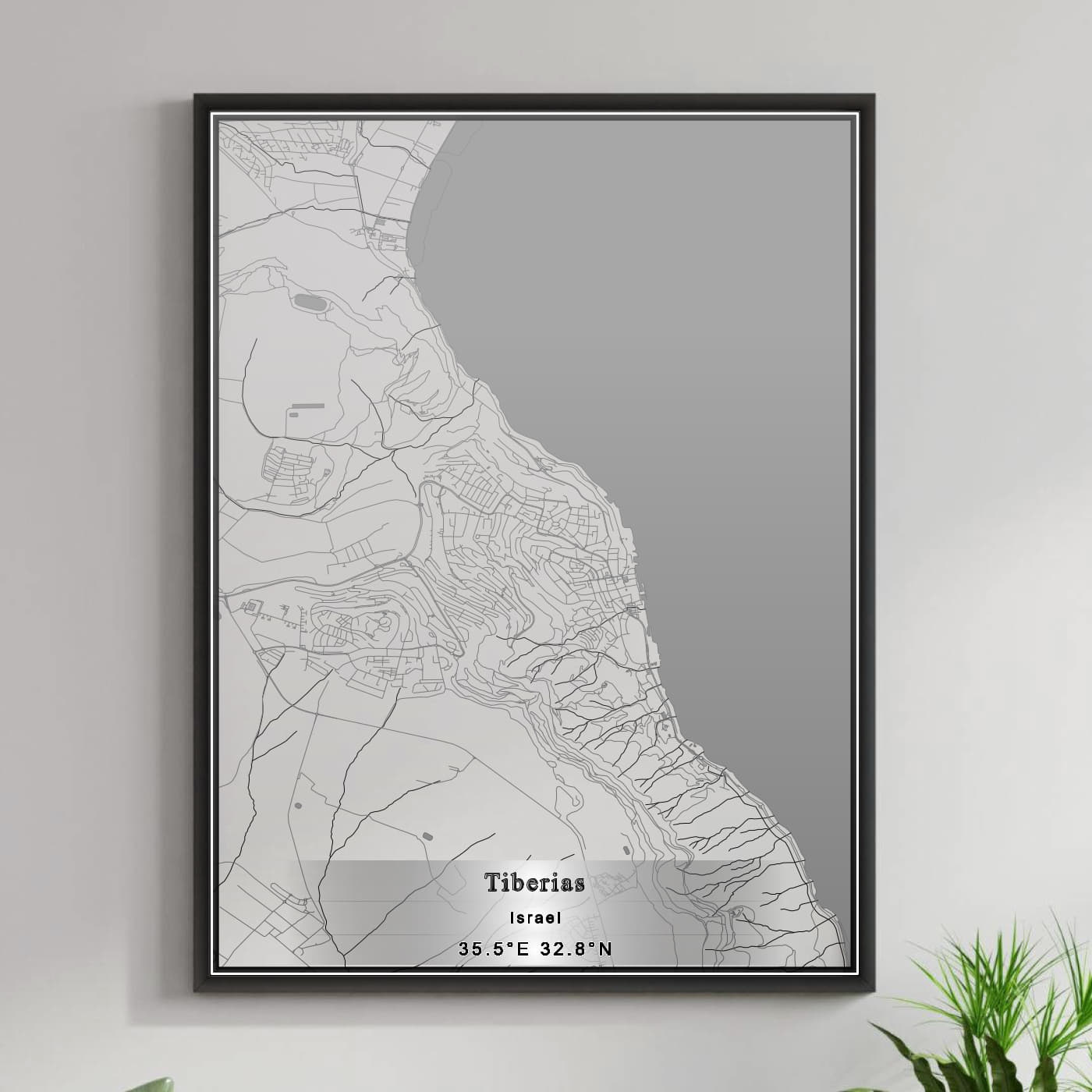 ROAD MAP OF TIBERIAS, ISRAEL BY MAPBAKES