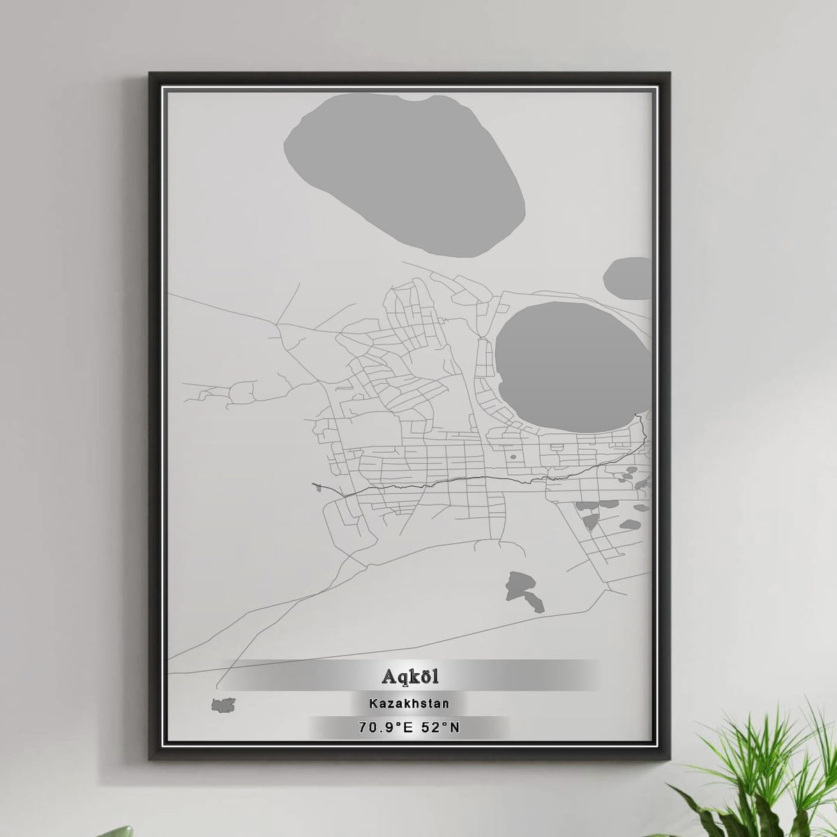 ROAD MAP OF AQKÖL, KAZAKHSTAN BY MAPBAKES