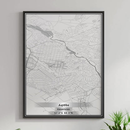 ROAD MAP OF AQTÖBE, KAZAKHSTAN BY MAPBAKES