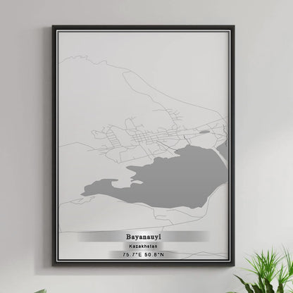 ROAD MAP OF BAYANAŪYL, KAZAKHSTAN BY MAPBAKES