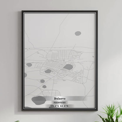 ROAD MAP OF BŪLAEVO, KAZAKHSTAN BY MAPBAKES