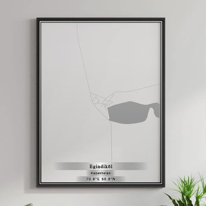 ROAD MAP OF EGINDIKÖL, KAZAKHSTAN BY MAPBAKES