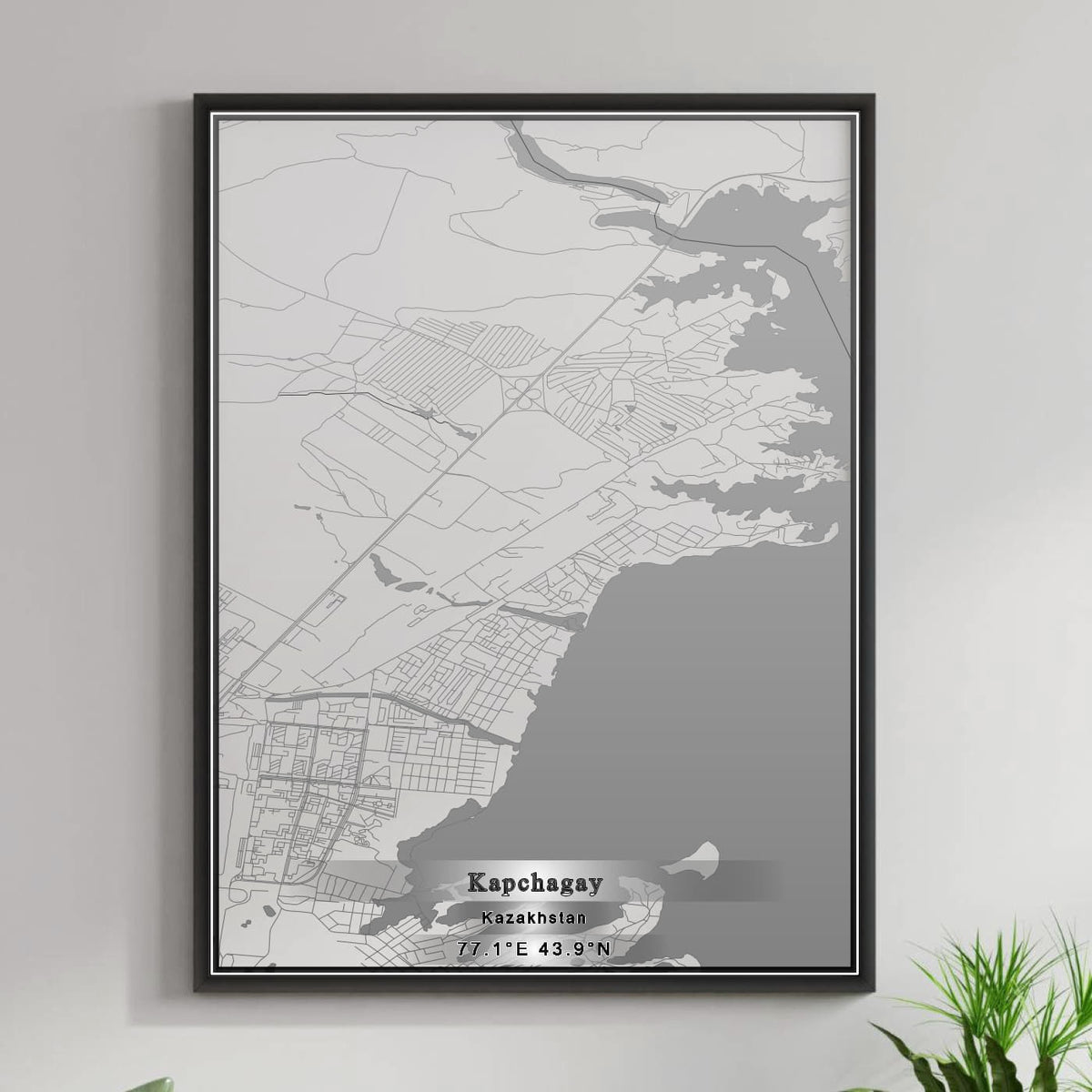 ROAD MAP OF KAPCHAGAY, KAZAKHSTAN BY MAPBAKES