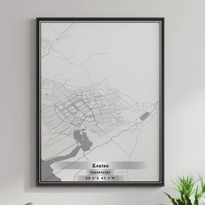 ROAD MAP OF KENTAŪ, KAZAKHSTAN BY MAPBAKES