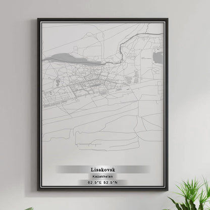 ROAD MAP OF LISAKOVSK, KAZAKHSTAN BY MAPBAKES