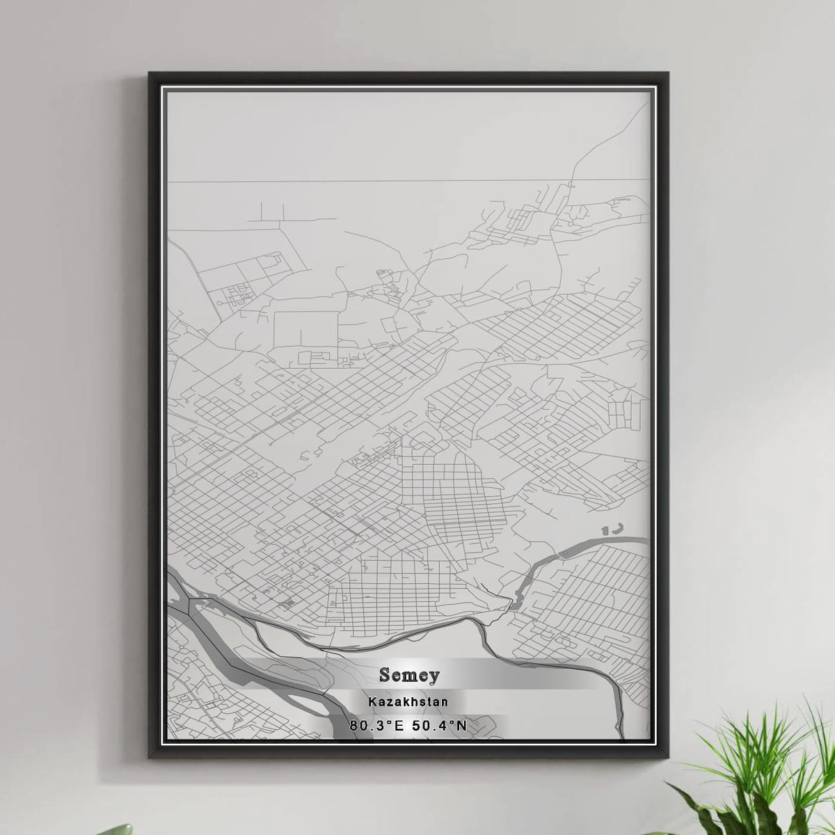ROAD MAP OF SEMEY, KAZAKHSTAN BY MAPBAKES