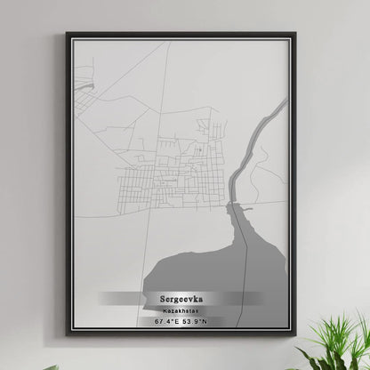 ROAD MAP OF SERGEEVKA, KAZAKHSTAN BY MAPBAKES