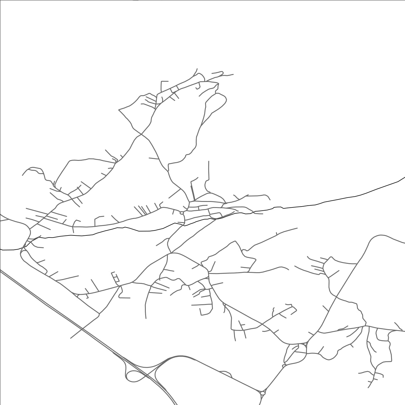 ROAD MAP OF BLLACË, KOSOVO BY MAPBAKES