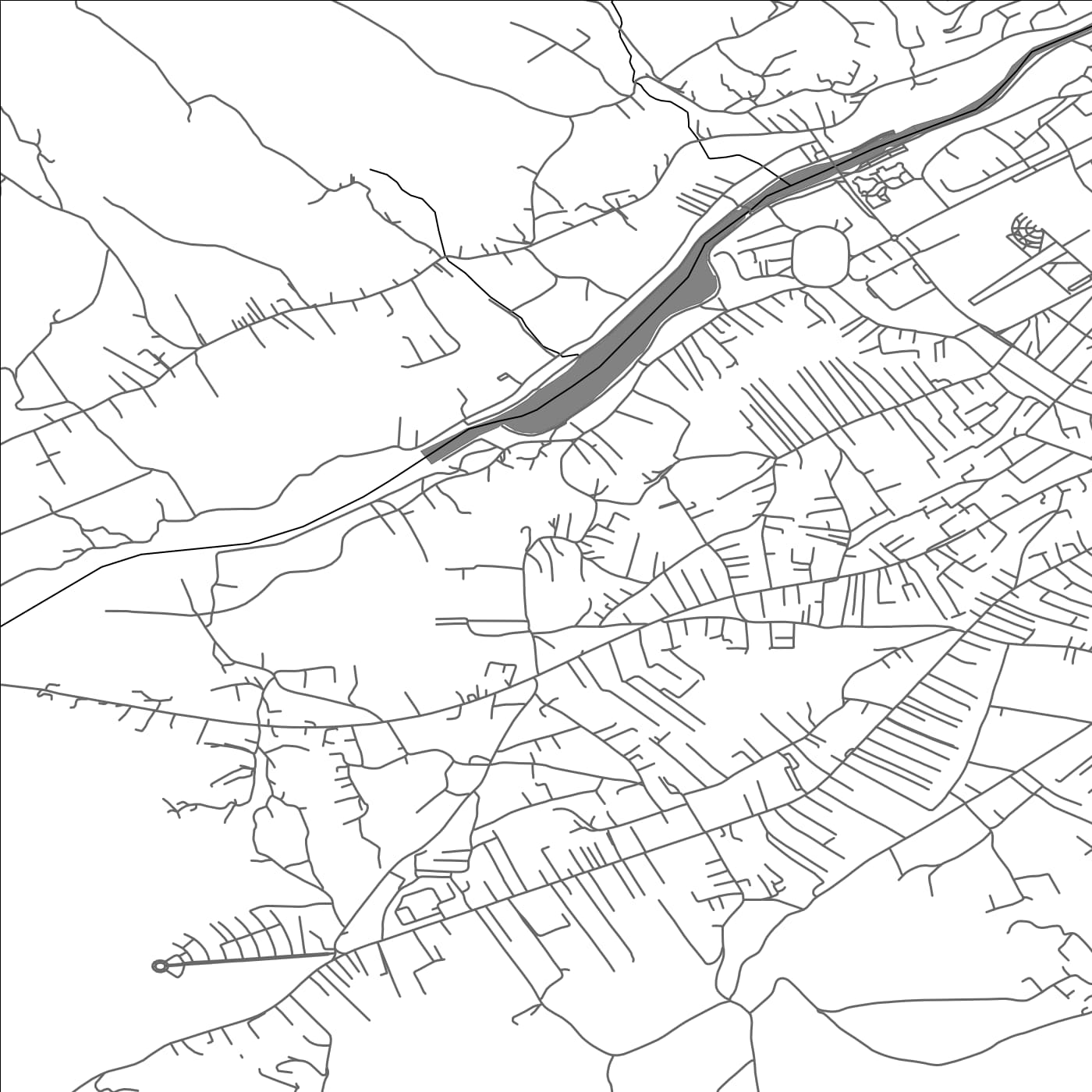 ROAD MAP OF DONJE ŽABARE, KOSOVO BY MAPBAKES