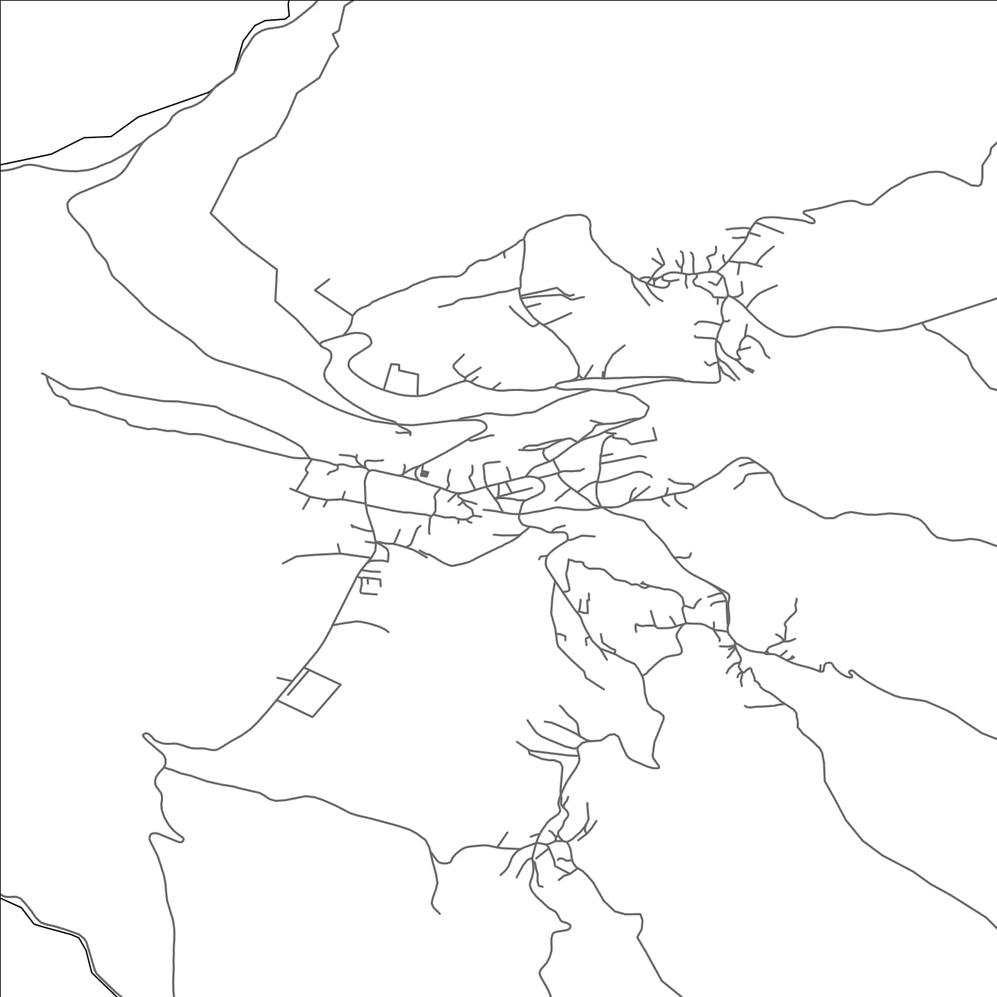 ROAD MAP OF DRAGASH, KOSOVO BY MAPBAKES