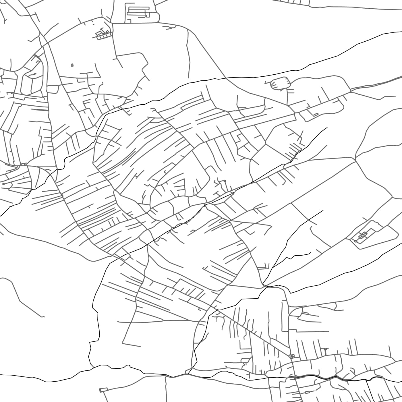 ROAD MAP OF HAJVALI, KOSOVO BY MAPBAKES